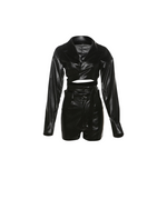 Stacy Faux Leather Two Piece