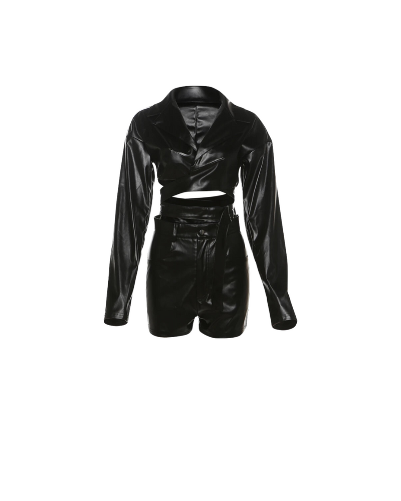 Stacy Faux Leather Two Piece