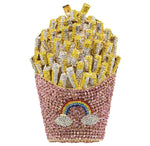 French Fry Shaped Rhinestone Clutch