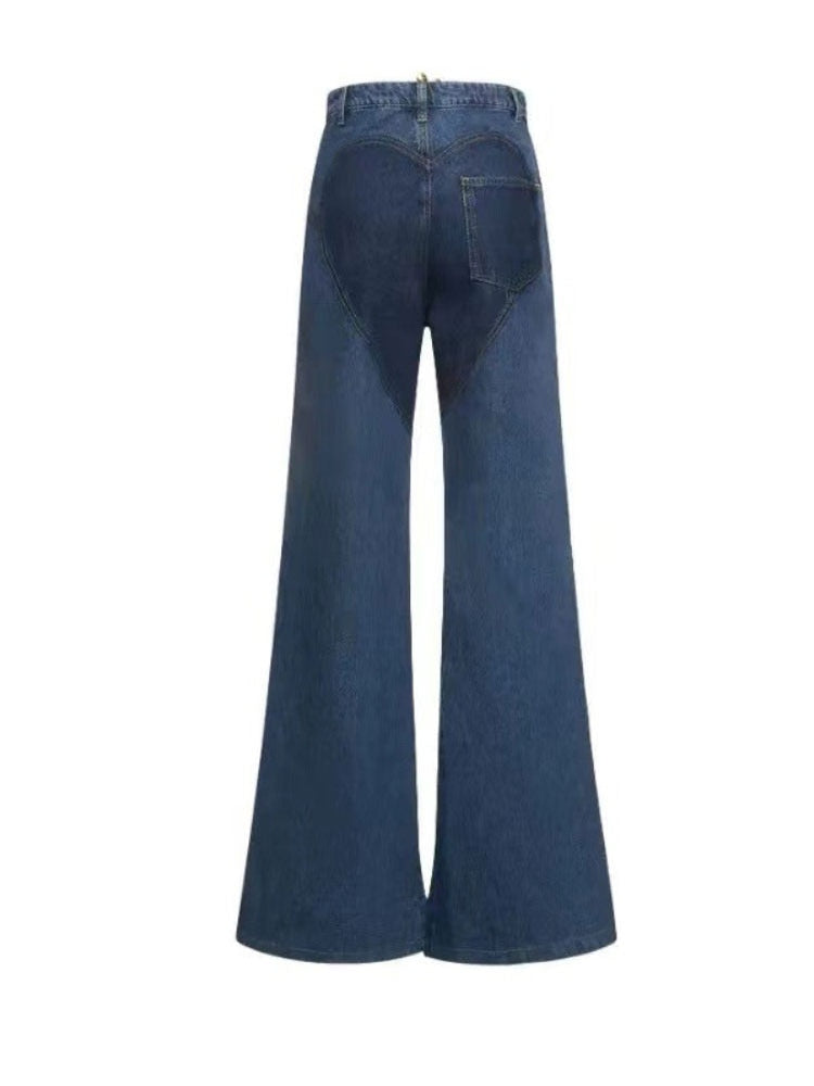 Hollow Out Criss Cross Flare Denim Pant