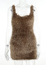 Alessia Faux Fur Mini Dress