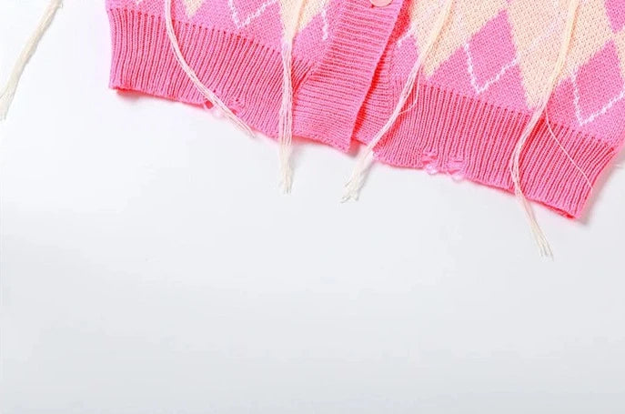Preppy Babe Knit Cardigan Short Set