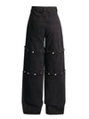 Wide Leg Button Jeans
