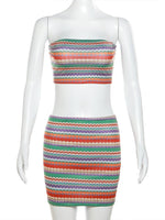 Sonni Striped Two Piece Skirt Set