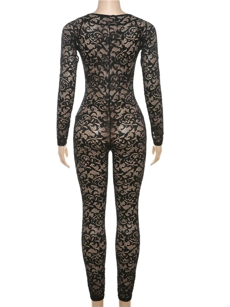 Tori Lace See Through Jumpsuit