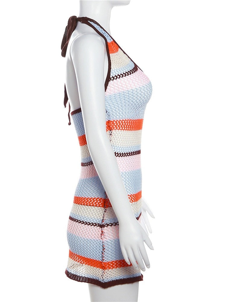 Camille Crochet Striped Mini