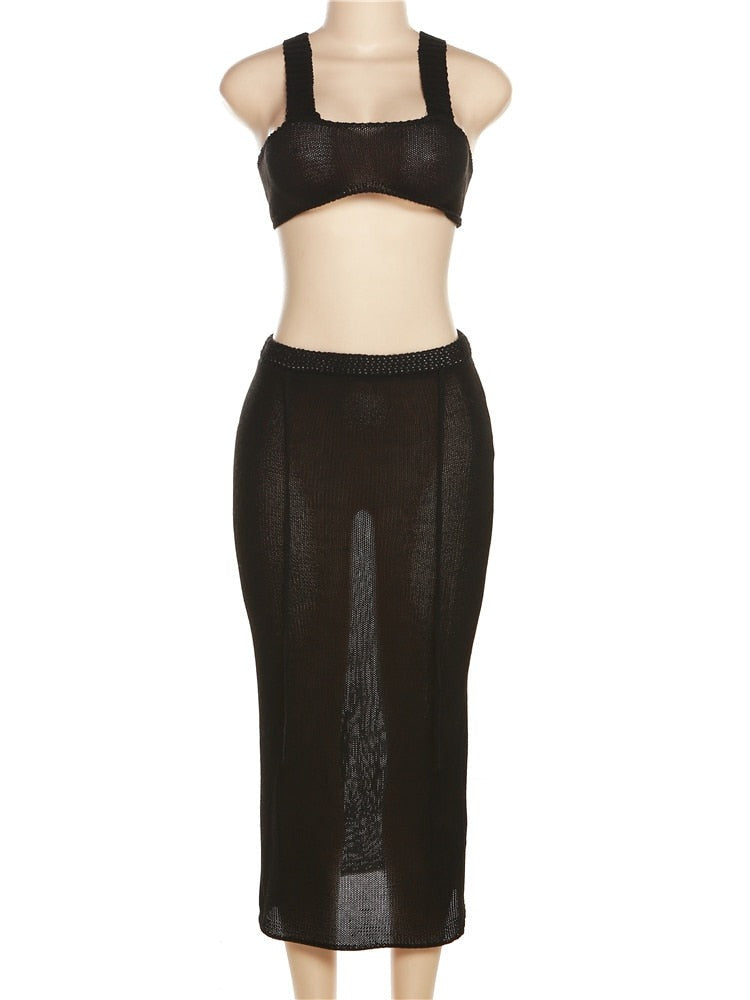 Leila Knit Two Piece Skirt Set