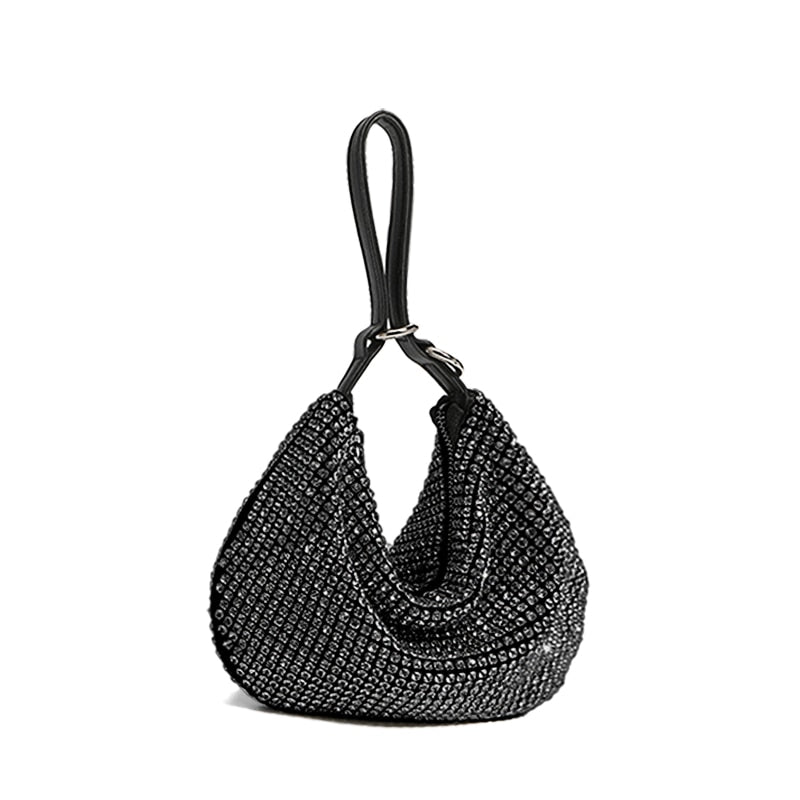 Half Moon Rhinestone Mini Bag