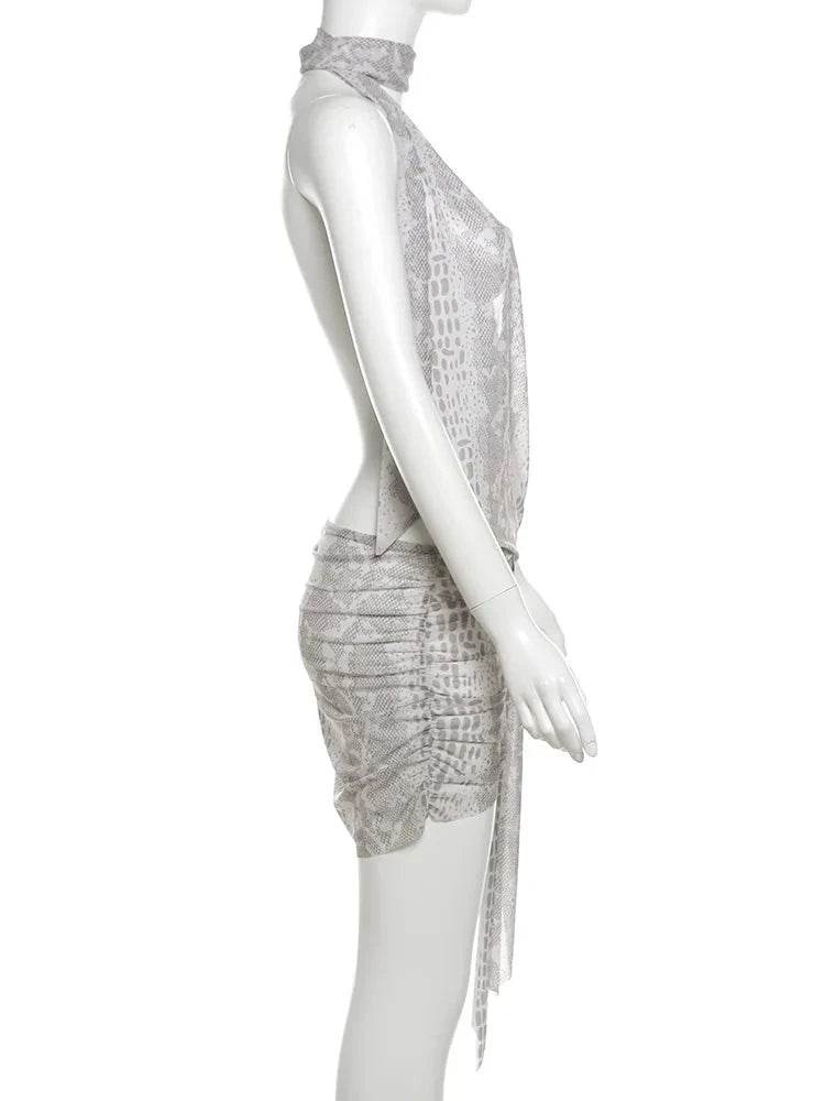 Jada Printed V-Neck Mini