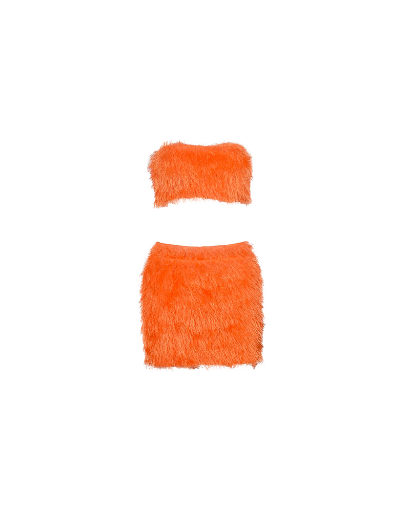 Furry Two Piece Skirt Set