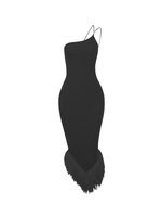 Fiona Fur Bottom Midi Dress