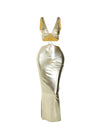 Circle Detail Metallic Maxi Dress