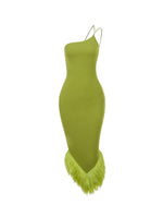 Fiona Fur Bottom Midi Dress