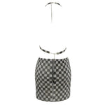 Rhinestone Chain Checkered Set