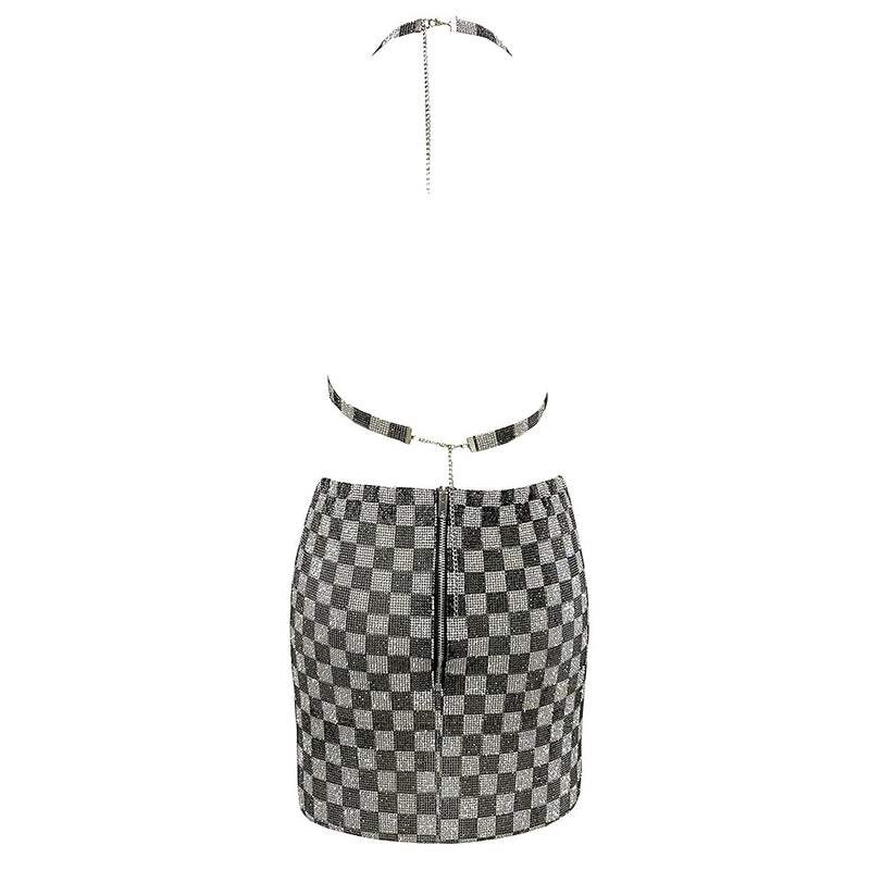 Rhinestone Chain Checkered Set