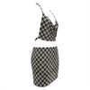 Rhinestone Chain Checkered Set