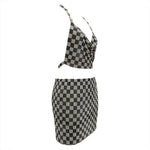 Rhinestone Chain Checkered Set