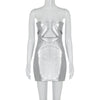 Metallic V-Neck Sleeveless Dress