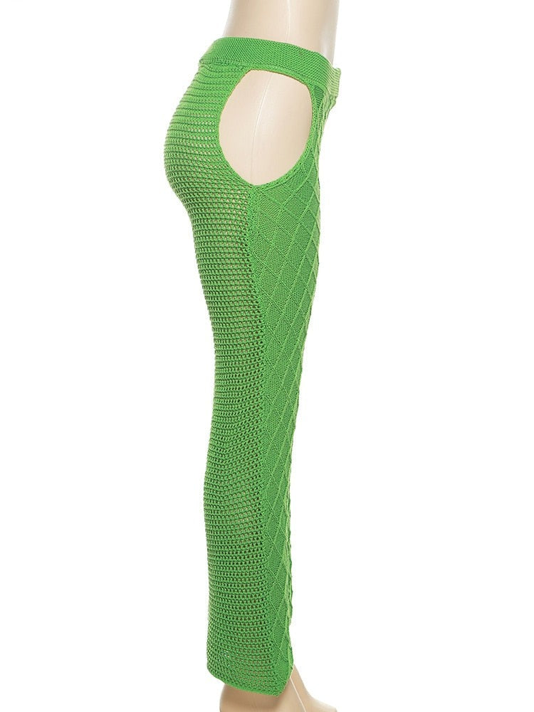 Hip Cut Out Crochet Pant