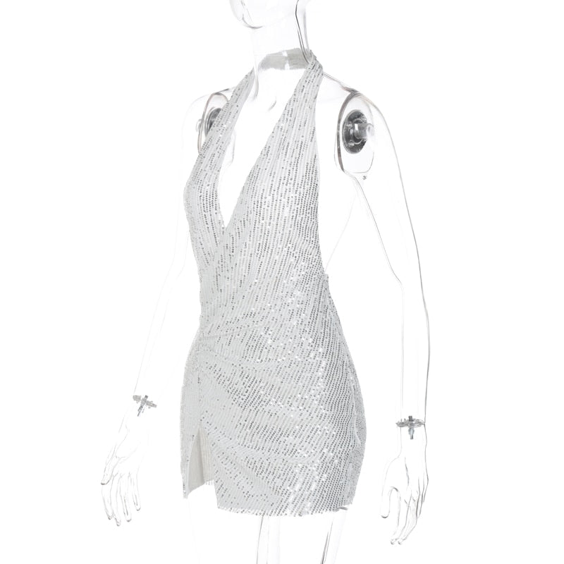 Sequined Halter Mini