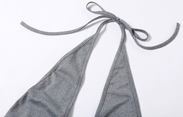 Slinky Ruched Halter Maxi Dress