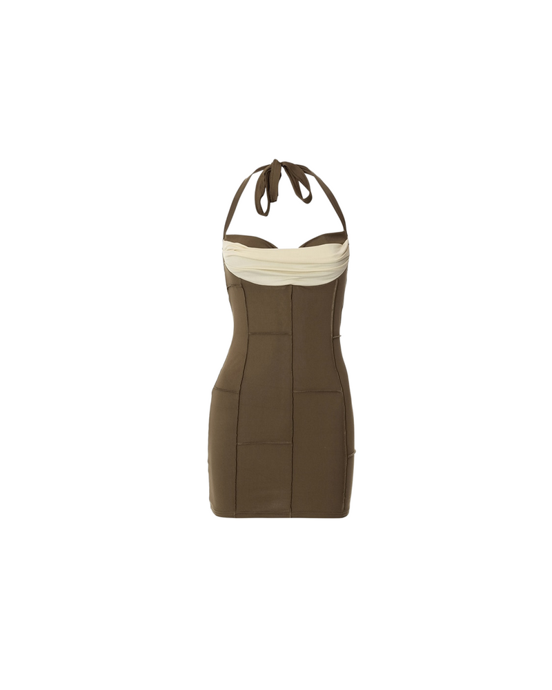 Mocha Halter Contrast Mini
