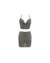 Rhinestone Chain Checkered Set