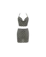 Rhinestone Chain Checkered Set