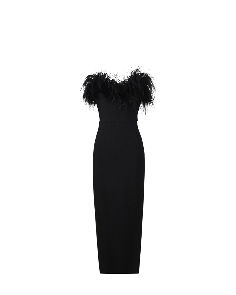 Tessa Feathered Top Bandage Dress