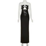 Structured Faux Leather Maxi