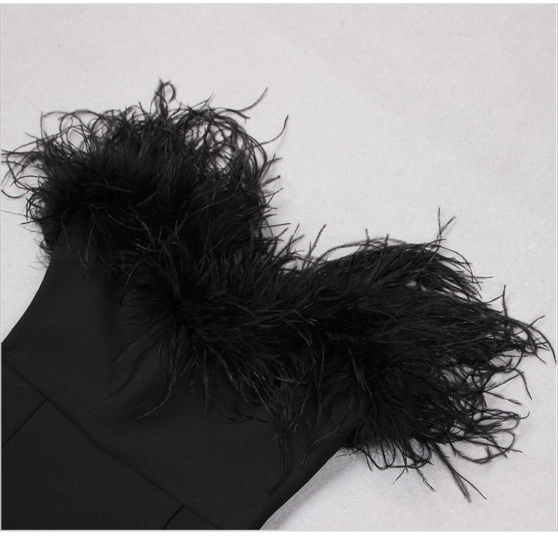 Tessa Feathered Top Bandage Dress