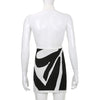Stretch Knit Printed Halter Dress