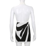 Stretch Knit Printed Halter Dress