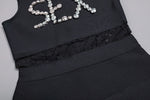 Sleeveless Diamond Bandage Dress