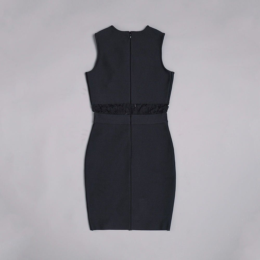 Sleeveless Diamond Bandage Dress