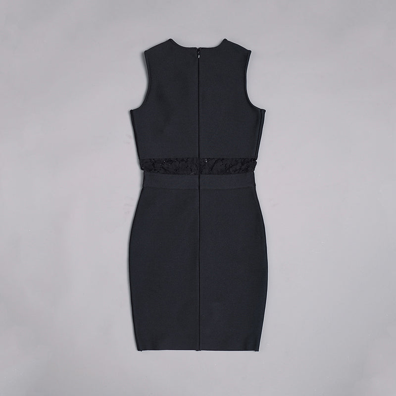Sleeveless Diamond Bandage Dress