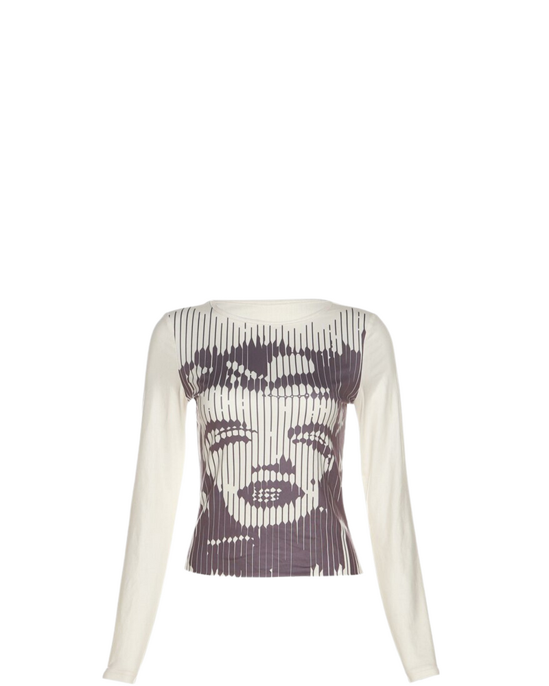 Aesthetic Print Vintage Long Sleeve Tee