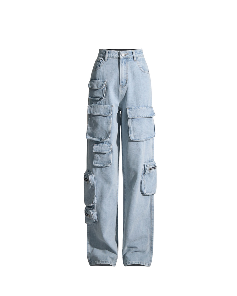 Light Blue Denim Cargo Jogger