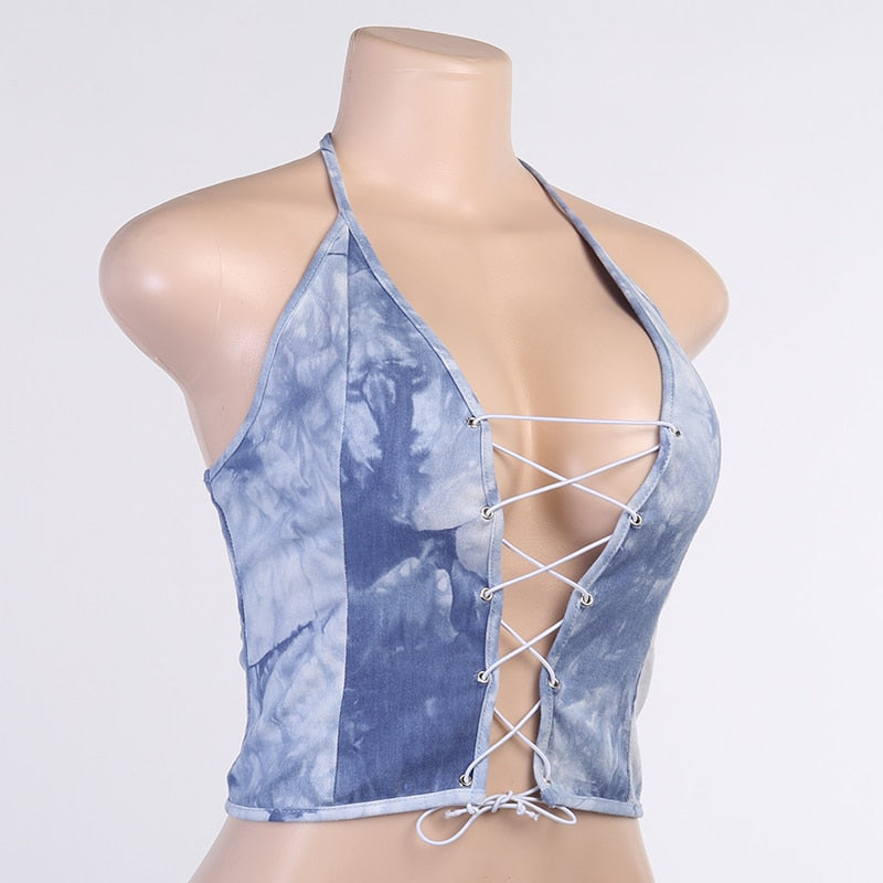 The Dip Dye Lace Up Top