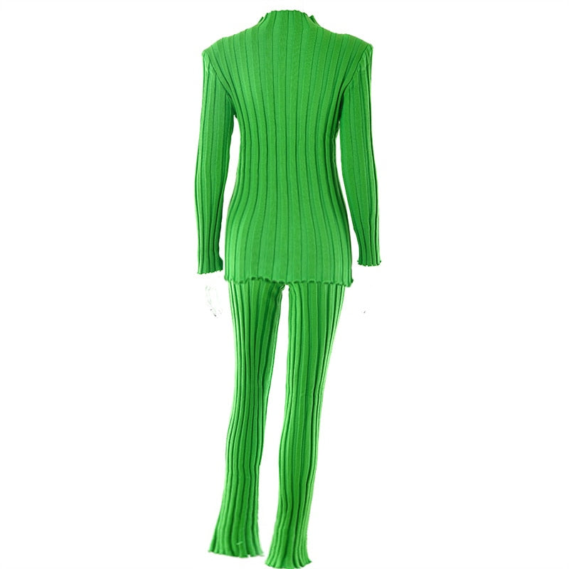 Thick Rib Knit Two Piece Set