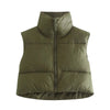 High Neck Cropped Puffer Vest