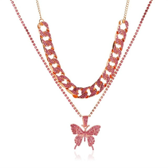 Butterfly Cuban Link Chain Set