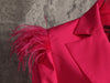 Faux Fur Ruched Blazer Dress