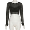 Layered Long Sleeve Crop Top