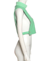 Letter Embroidery Y2K Tank Top - Green